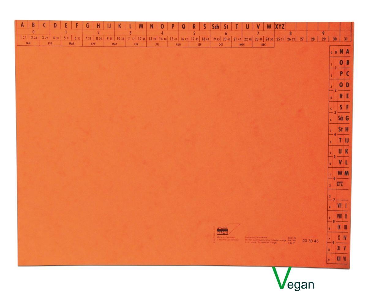 Leit-/Terminkarte A4, Glanzkarton, 335 g/qm, orange-Artikelnummer-203045