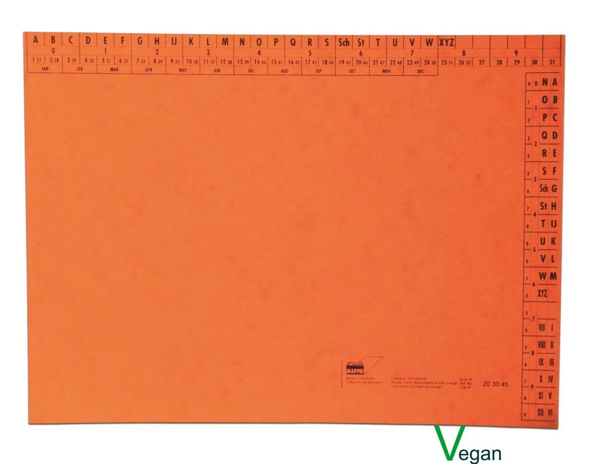 Leit-/Terminkarte A4, Glanzkarton, 335 g/qm, orange-Artikelnummer-203045