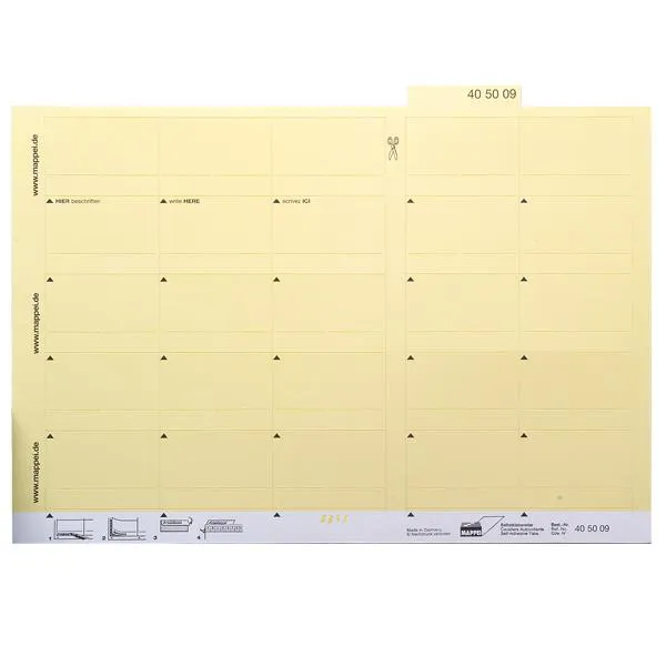 Selbstklebe-Reiter, hellgelb, 55 mm breit, Karton