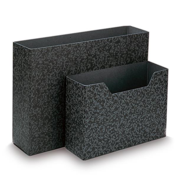 Ordnungsbox, 10,5 cm breit, Hartpappe, schwarzmarmor.