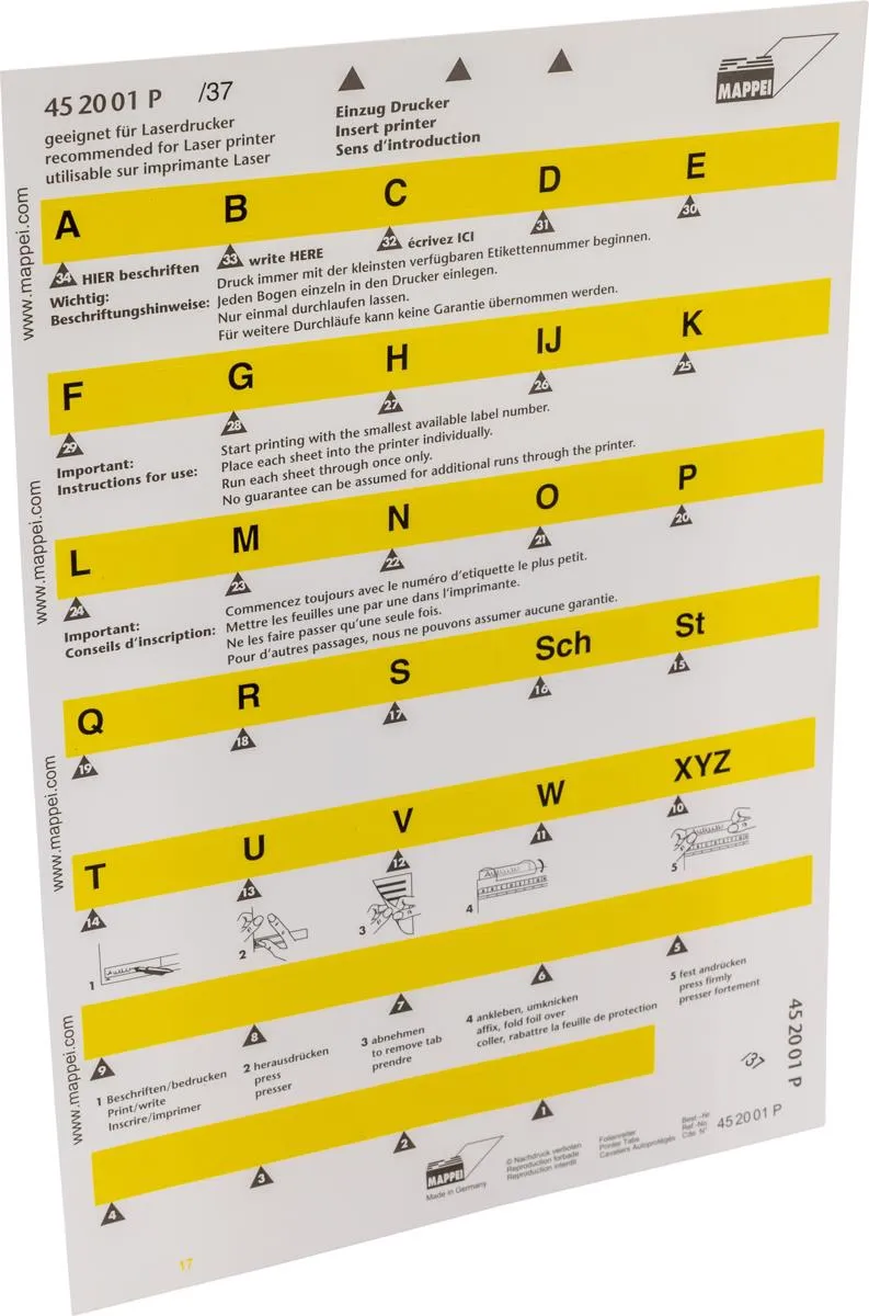 Selbstklebe-Printreiter (Folie), "A-XYZ", 30 mm breit-Artikelnummer-452001/37P