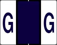 Buchstabenetikett (gross) "G", Farbe purpur, 50/Bogen