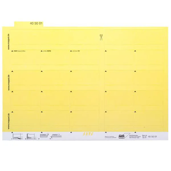 Selbstklebe-Reiter, gelb, 55 mm breit, Karton