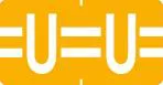Klass.-Etikett (klein), Buchst. "U", hellorange, 500 Stck.