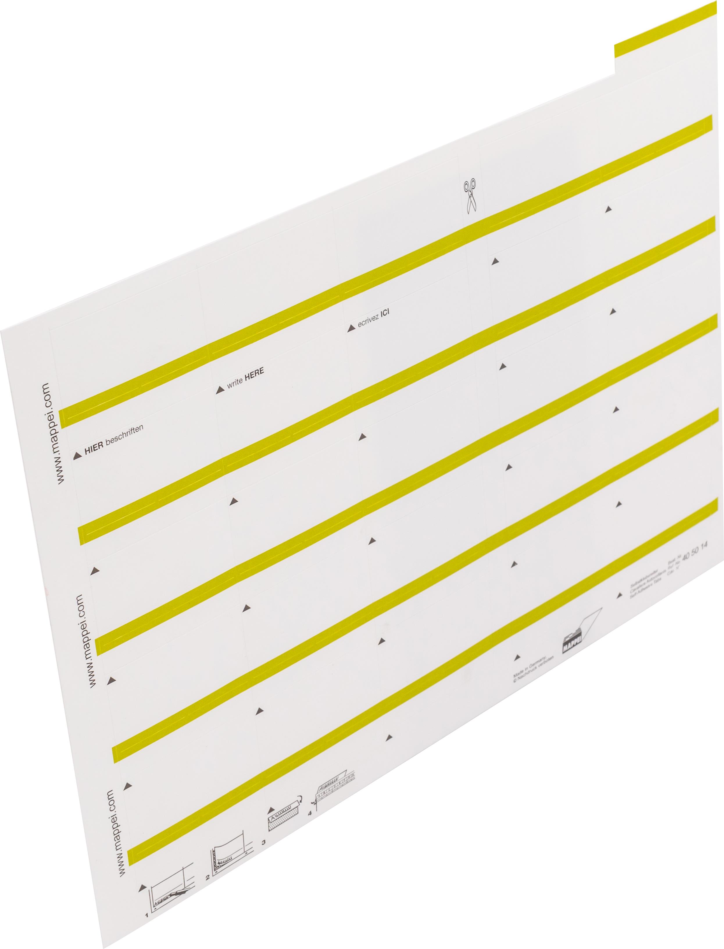 Selbstklebe-Reiter, dunkelgelb, 55 mm breit, Karton