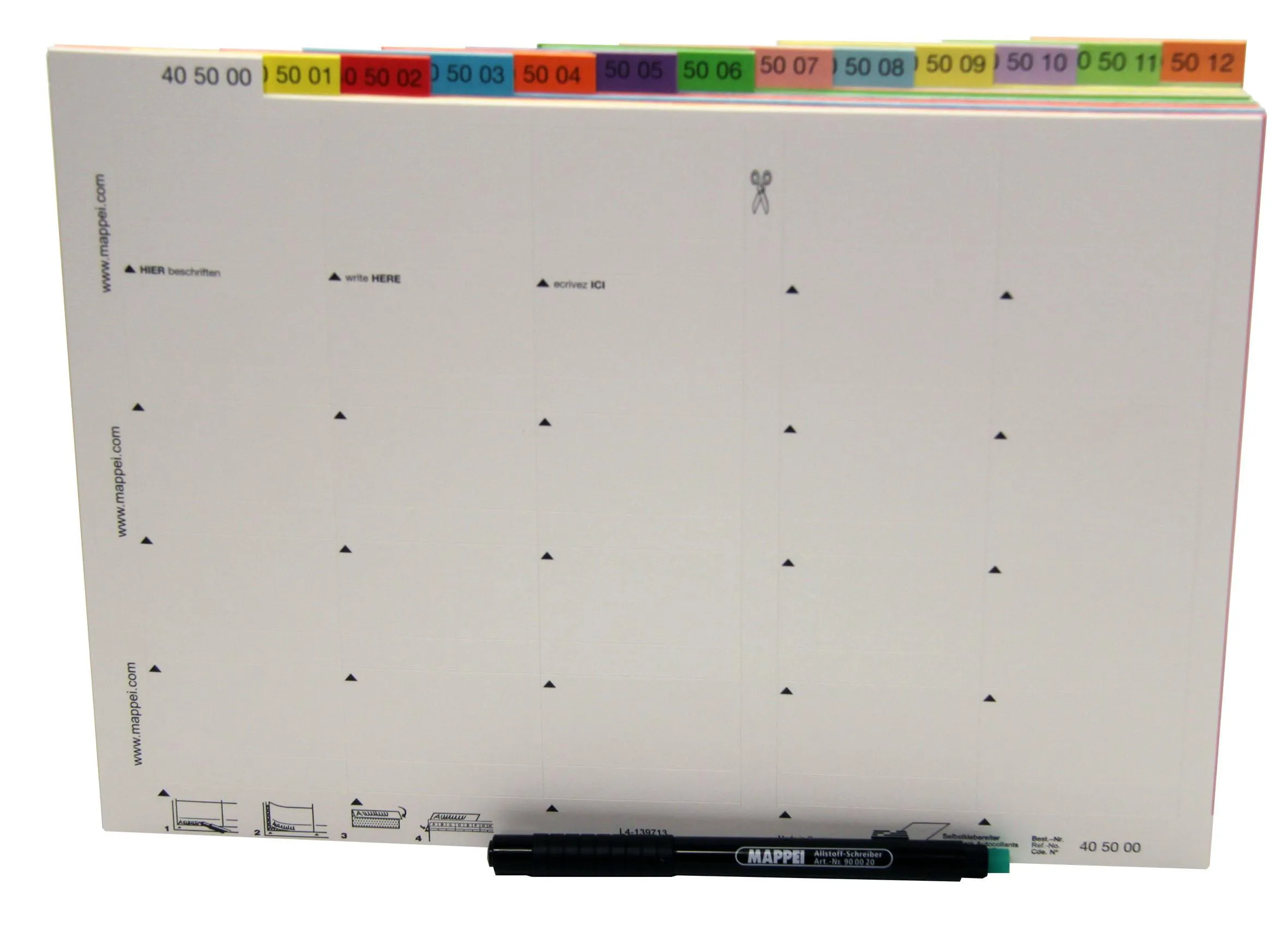 SK-Reiter-Set, je 100 Reiter 55 mm breit, Farben 00 -12