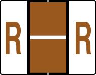 Buchstabenetikett (gross) "R", Farbe braun, 50/Bogen