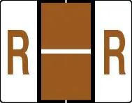 Buchstabenetikett (gross) "R", Farbe braun, 50/Bogen