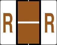Buchstabenetikett (gross) "R", Farbe braun, 50/Bogen