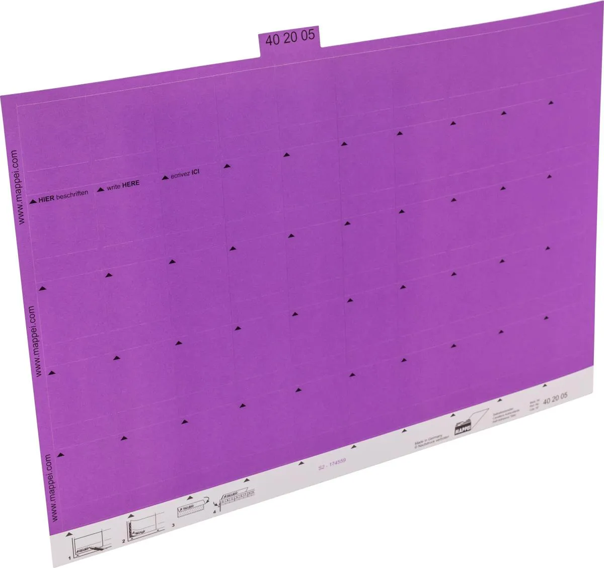 Selbstklebe-Reiter, violett, 30 mm breit, Karton