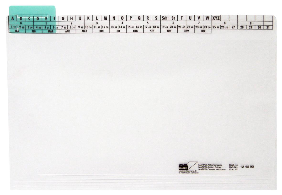 Aktionsmappe aus PP, 400 g/qm, klar, mit Läufer 