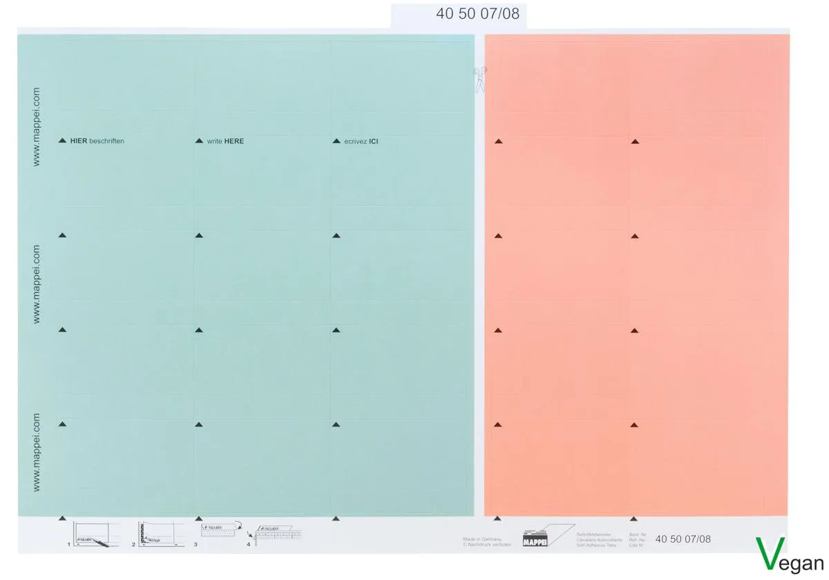 Selbstklebereiter, Kombibogen rosa/h´blau, 55 mm breit