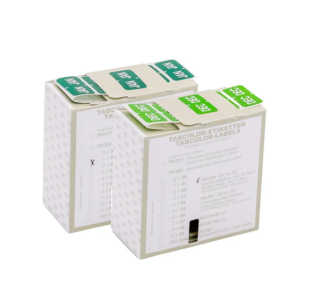 Set von Monatsetikett "JAN - DEC", je 500 Stck./Rolle
