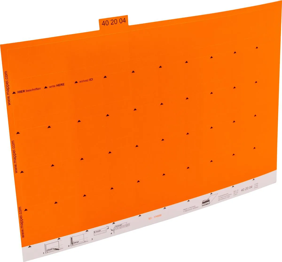 Selbstklebe-Reiter, orange, 30 mm breit, Karton