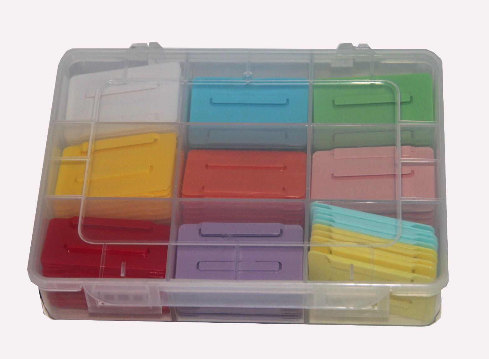 Beschriftungsläufer-Set, 55 mm, 90 Stück in 12 Farben in Box Beschriftungsläufer-Set, 55 mm, 90 Stück in 12 Farben in Box