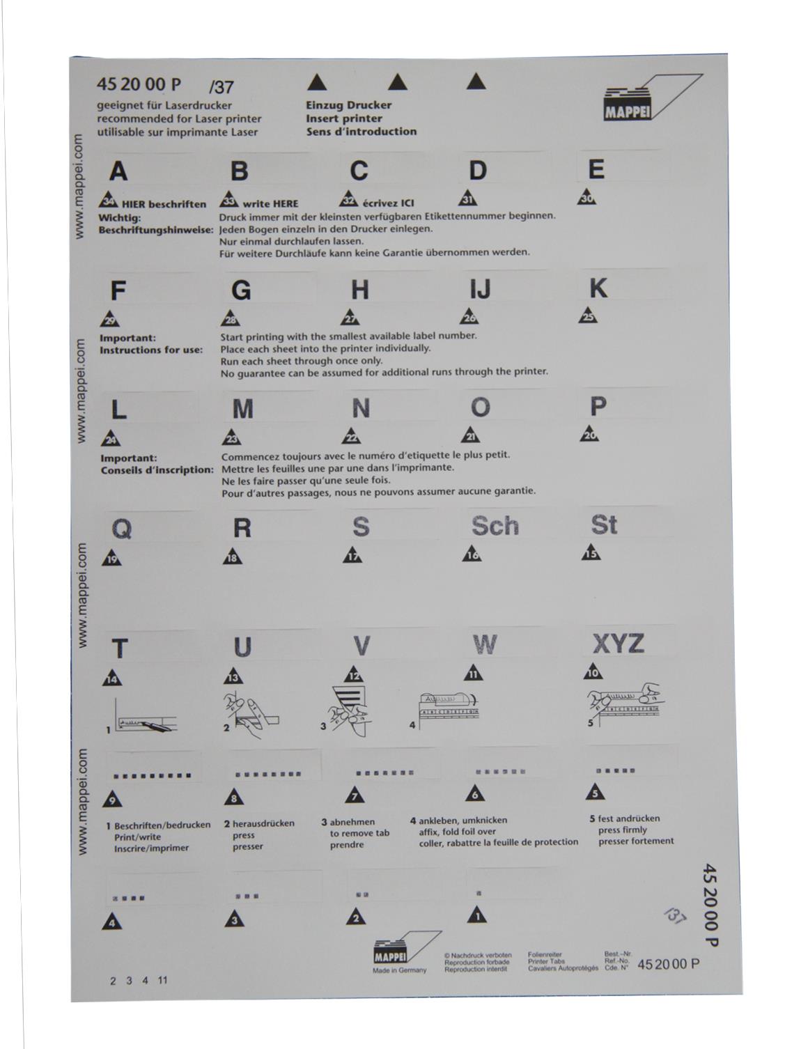 Selbstklebe-Printreiter (Folie), "A-XYZ", 30 mm breit