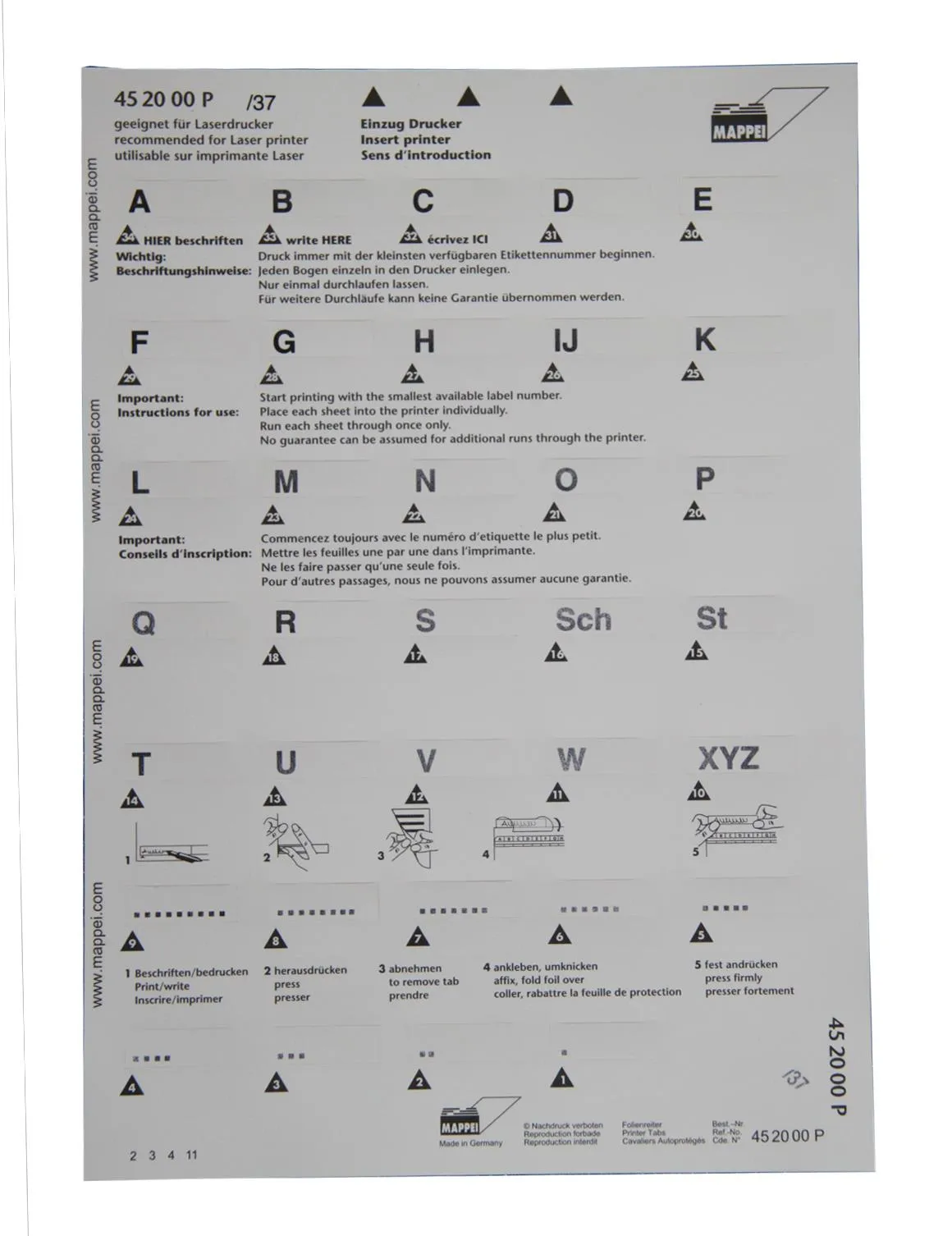 Selbstklebe-Printreiter (Folie), "A-XYZ", 30 mm breit-Artikelnummer-452000/37P
