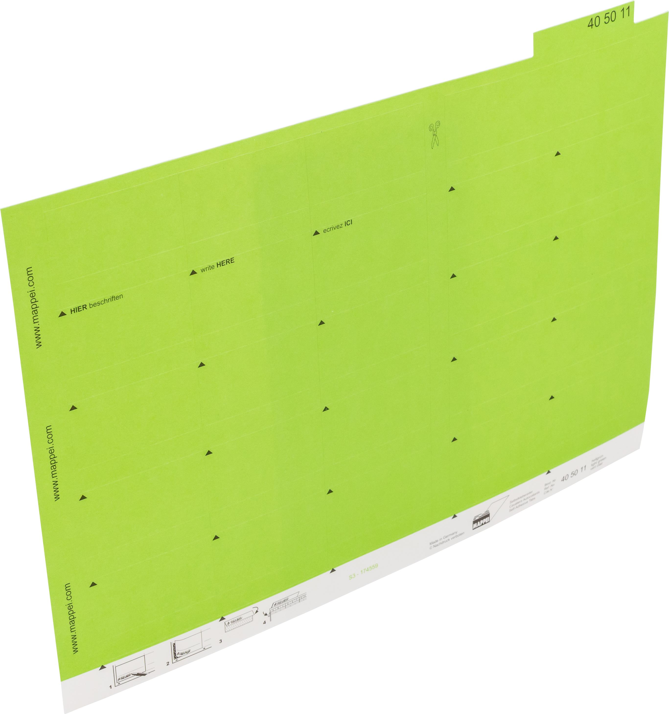 Selbstklebe-Reiter, hellgrün, 55 mm breit, Karton