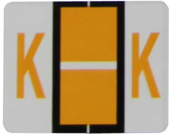 Buchstabenetikett (gross) "K", Farbe hellorange, 500/Rolle