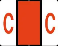 Buchstabenetikett (gross) "C", Farbe dunkelorange, 50/Bogen