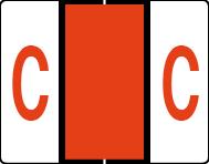 Buchstabenetikett (gross) "C", Farbe dunkelorange, 50/Bogen