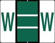 Buchstabenetikett (gross) "W", Farbe dunkelgrün, 500/Rolle-Artikelnummer-761283/23
