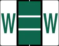 Buchstabenetikett (gross) "W", Farbe dunkelgrün, 500/Rolle