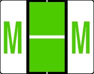 Buchstabenetikett (gross) "M", Farbe hellgrün, 50/Bogen