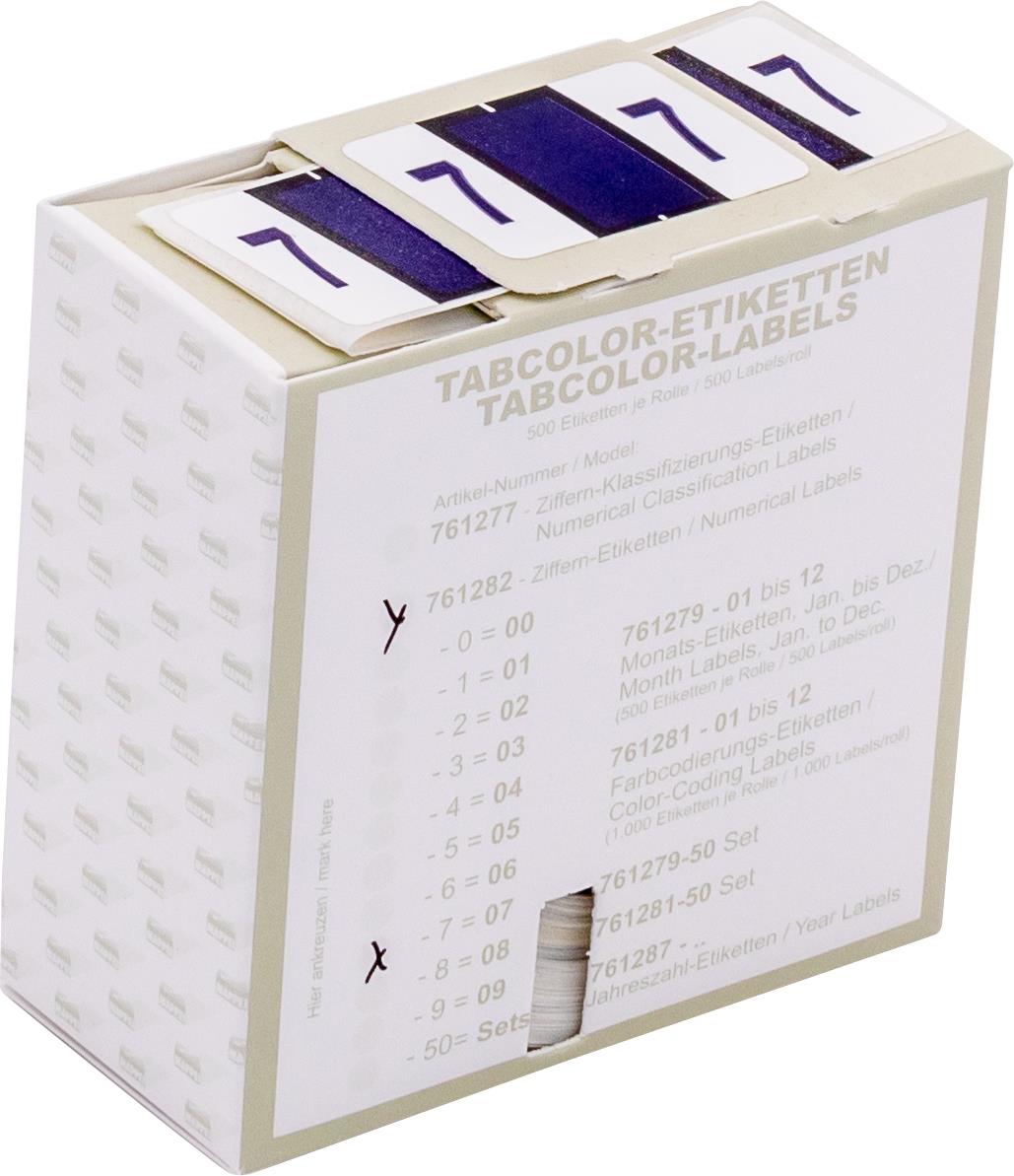 Ziffernetikett (gross) "7", Farbe purpur, 500/Rolle Ziffernetikett (gross) "7", Farbe purpur, 500/Rolle