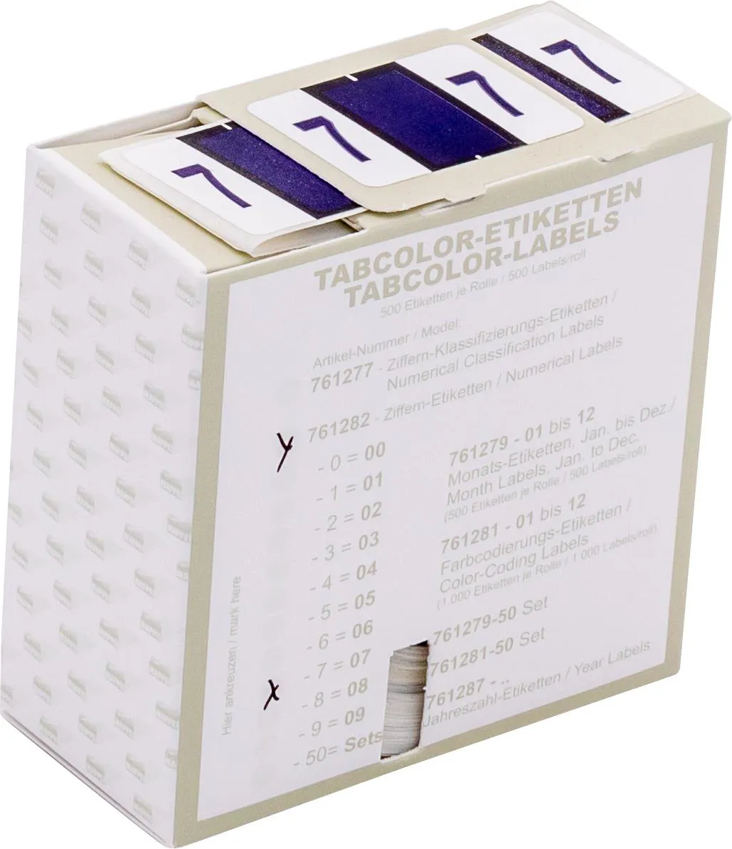 Ziffernetikett (gross) "7", Farbe purpur, 500/Rolle